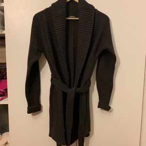 Express brown heather wrap sweater